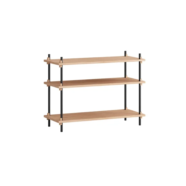 MOEBE Shelving System classic shelf Oak-black, 86x65x35 cm, S.65.1.A