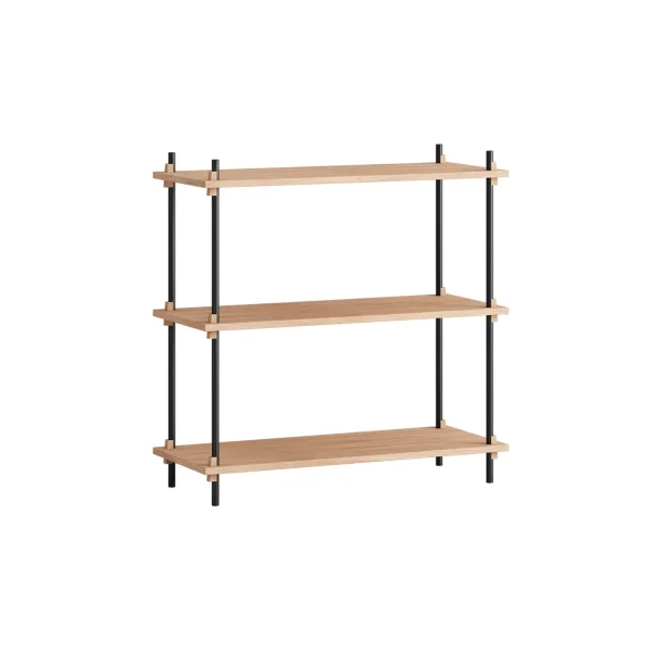 MOEBE Shelving System classic shelf Oak-black, 86x85x35 cm, S.85.1.A