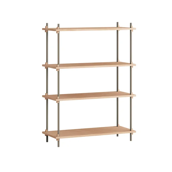 MOEBE Shelving System classic shelf Oak-warm grey, 86x115x35 cm, S.115.1.A