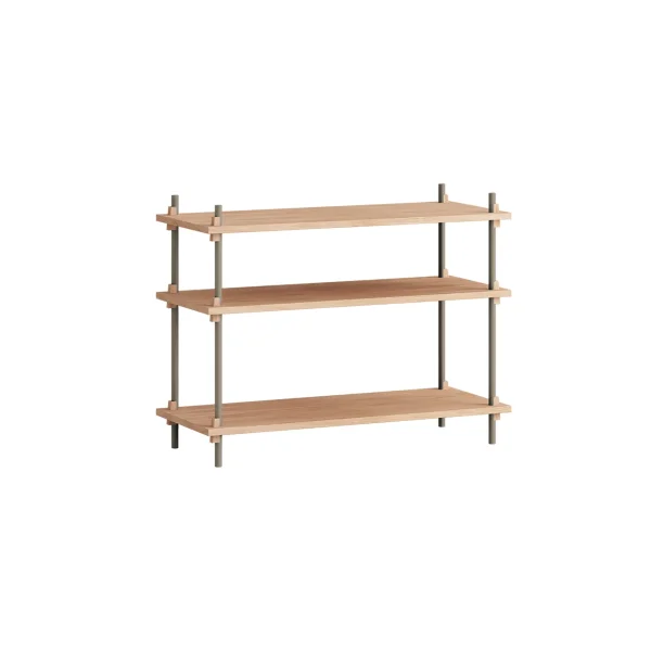 MOEBE Shelving System classic shelf Oak-warm grey, 86x65x35 cm, S.65.1.A