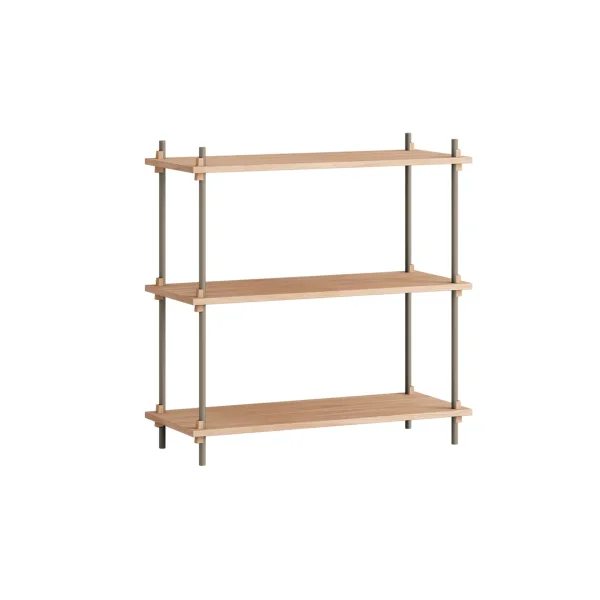 MOEBE Shelving System classic shelf Oak-warm grey, 86x85x35 cm, S.85.1.A