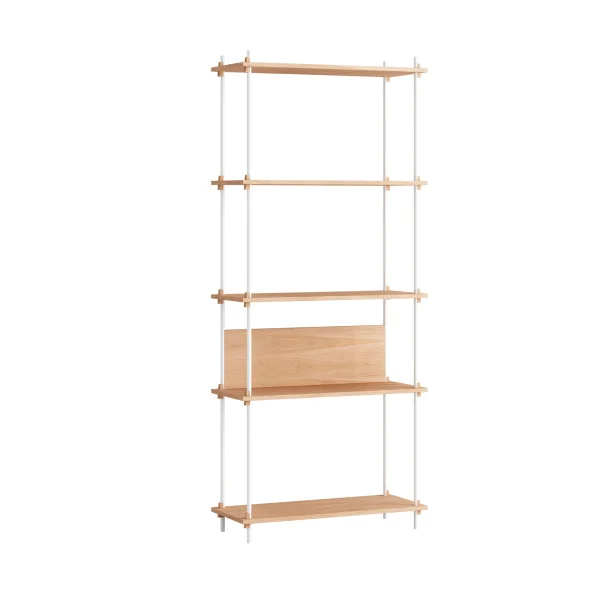 MOEBE Shelving System classic shelf Oak-white, 86x200x35 cm, S.200.1.A