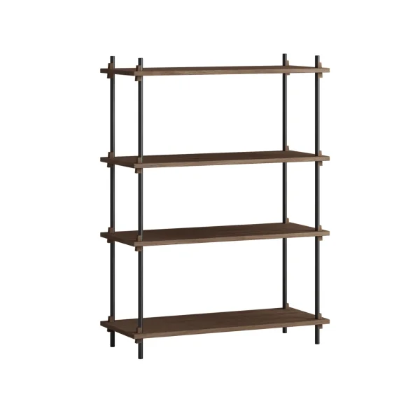 MOEBE Shelving System classic shelf Smoked oak-black, 86x115x35 cm, S.115.1.A
