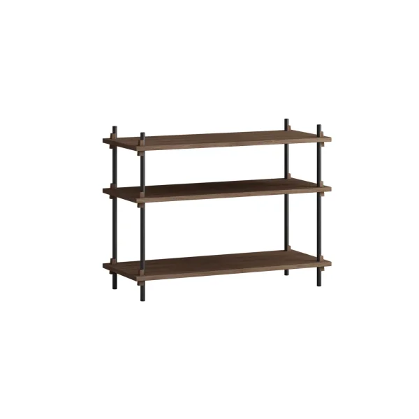 MOEBE Shelving System classic shelf Smoked oak-black, 86x65x35 cm, S.65.1.A