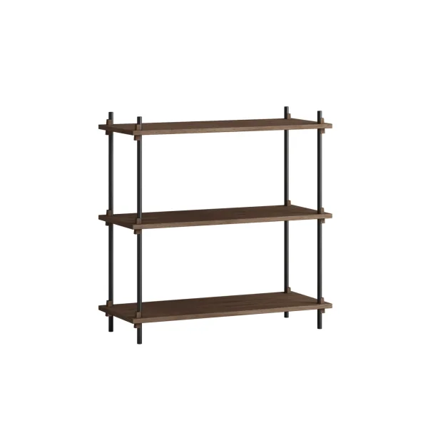 MOEBE Shelving System classic shelf Smoked oak-black, 86x85x35 cm, S.85.1.A
