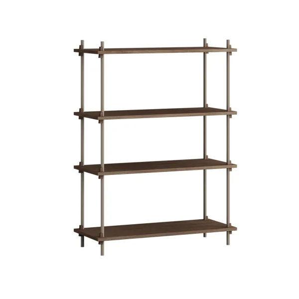 MOEBE Shelving System classic shelf Smoked oak-warm grey, 86x115x35 cm, S.115.1.A