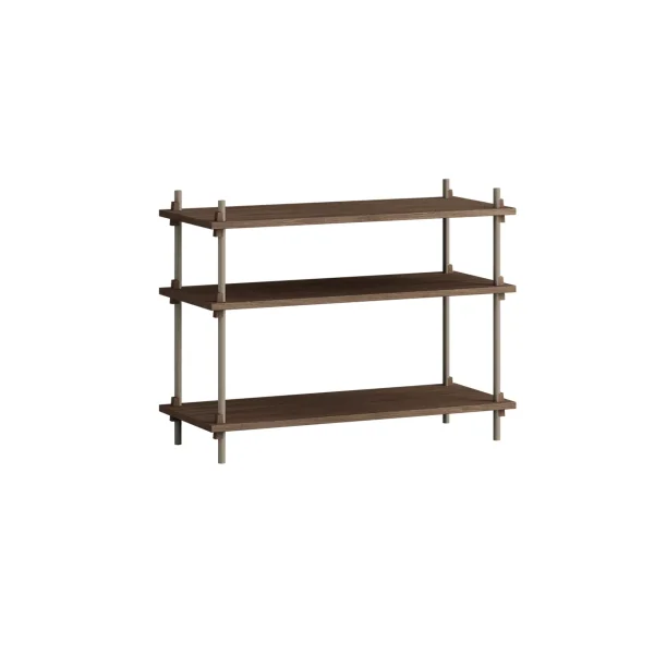 MOEBE Shelving System classic shelf Smoked oak-warm grey, 86x65x35 cm, S.65.1.A