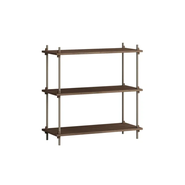 MOEBE Shelving System classic shelf Smoked oak-warm grey, 86x85x35 cm, S.85.1.A