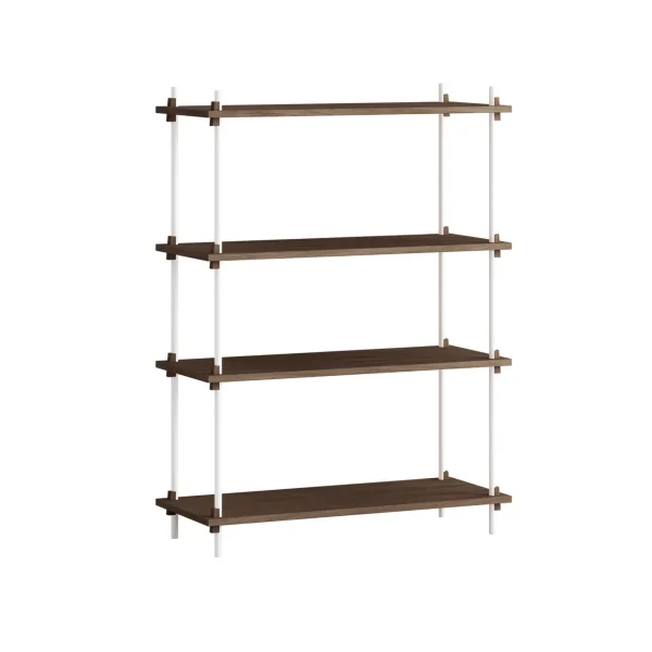 MOEBE Shelving System classic shelf Smoked oak-white, 86x115x35 cm, S.115.1.A