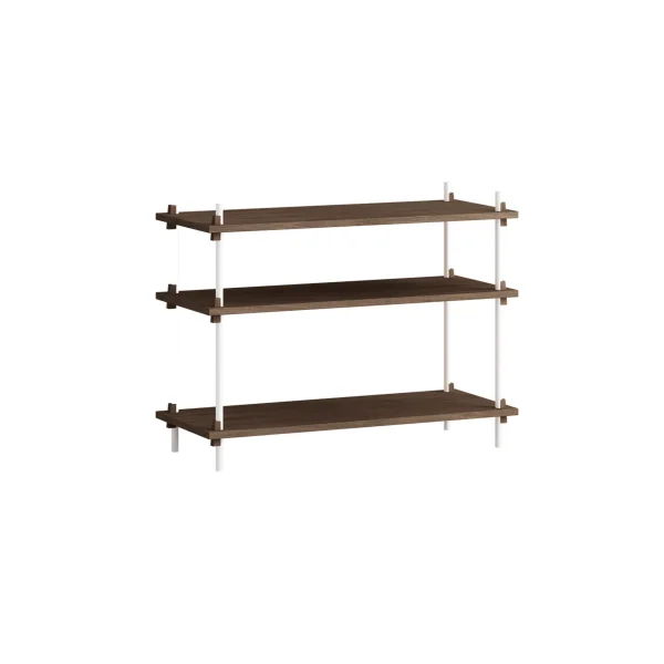 MOEBE Shelving System classic shelf Smoked oak-white, 86x65x35 cm, S.65.1.A