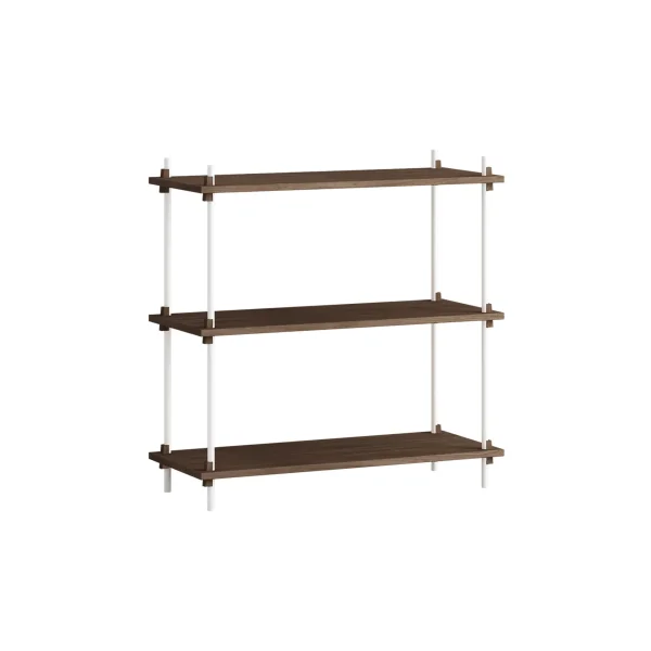 MOEBE Shelving System classic shelf Smoked oak-white, 86x85x35 cm, S.85.1.A