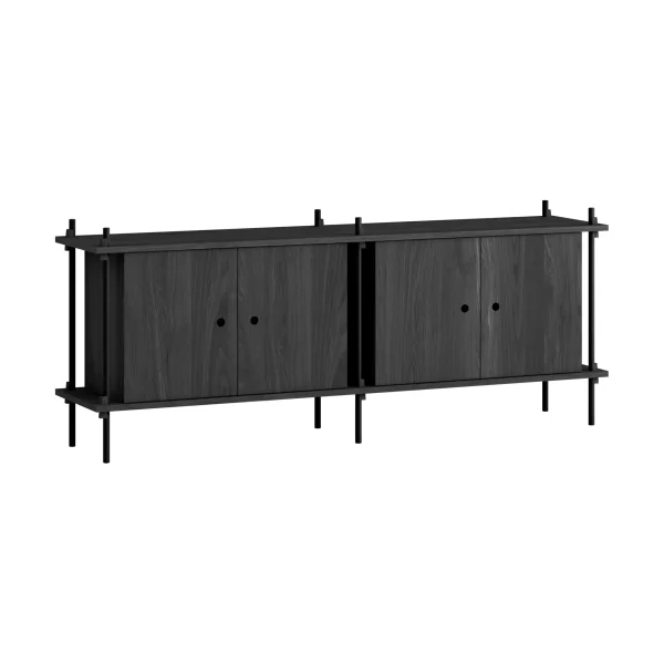 MOEBE Shelving System sideboard Black, 163x65x35 cm, S.65.2.D