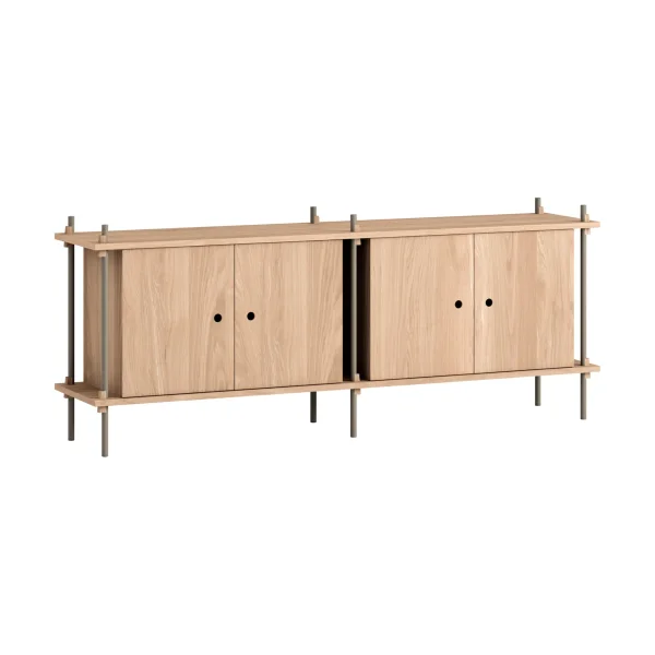 MOEBE Shelving System sideboard Oak-warm grey, 163x65x35 cm, S.65.2.D