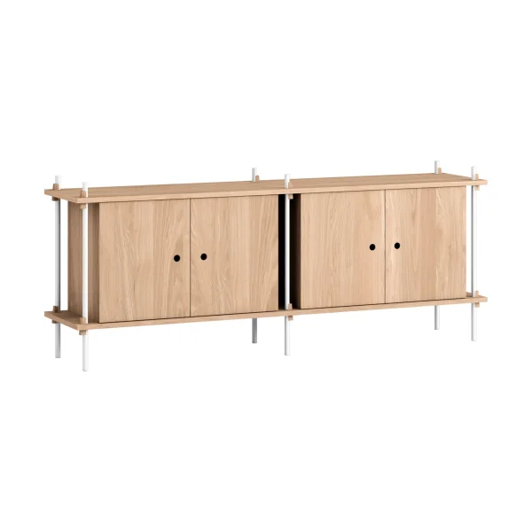 MOEBE Shelving System sideboard Oak-white, 163x65x35 cm, S.65.2.D