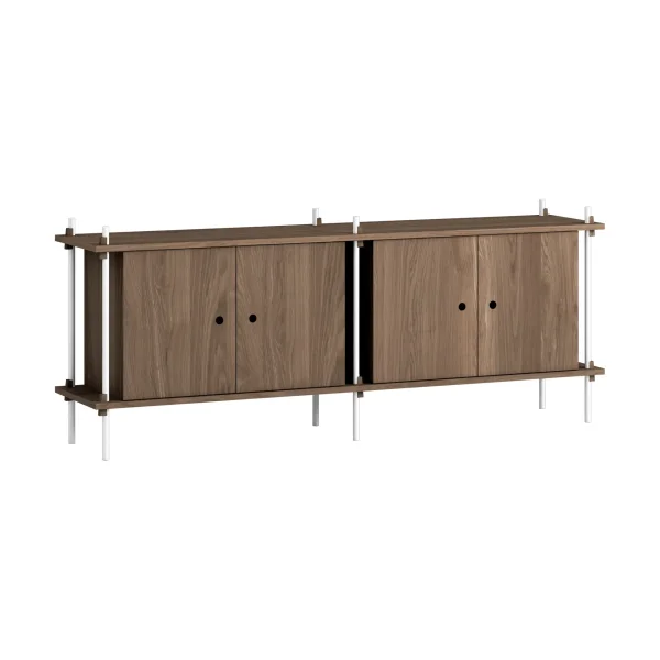 MOEBE Shelving System sideboard Smoked oak-white, 163x65x35 cm, S.65.2.D