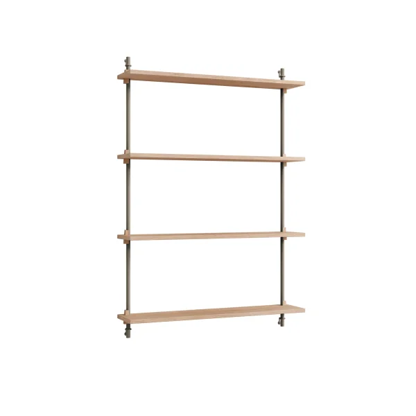 MOEBE Wall Shelving wall shelf Oak-warm grey, 92x115x17.5 cm, WS.115.1