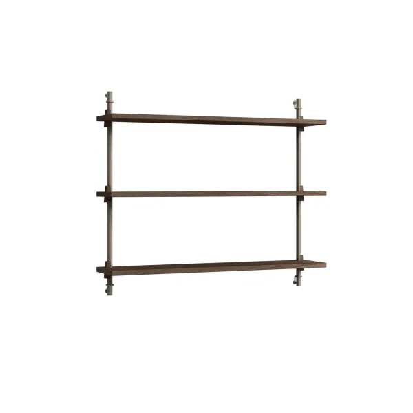 MOEBE Wall Shelving wall shelf Smoked oak-warm grey, 92x65x17.5 cm, WS.65.1