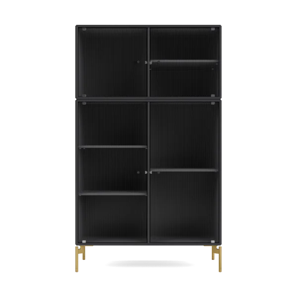 Montana Ripple III display cabinet 69.6x117.6x38 cm Anthracite-legs brass