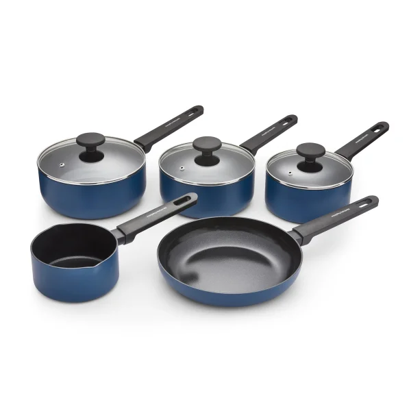 Morphy Richards Recycled Aluminium Saucepan Set Blue, Set of 5