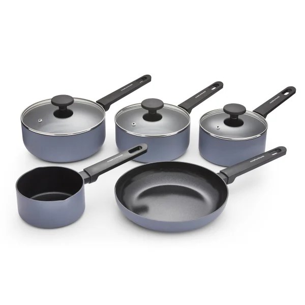 Morphy Richards Recycled Aluminium Saucepan Set Grey, Set of 5