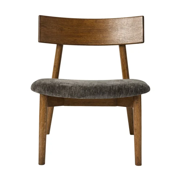 MUUBS Tetra lounge chair Granite-colored fabric–dark oiled oak