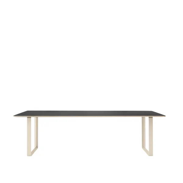 Muuto 70/70 dining table 255x108 cm Black linoleum-Plywood-Sand