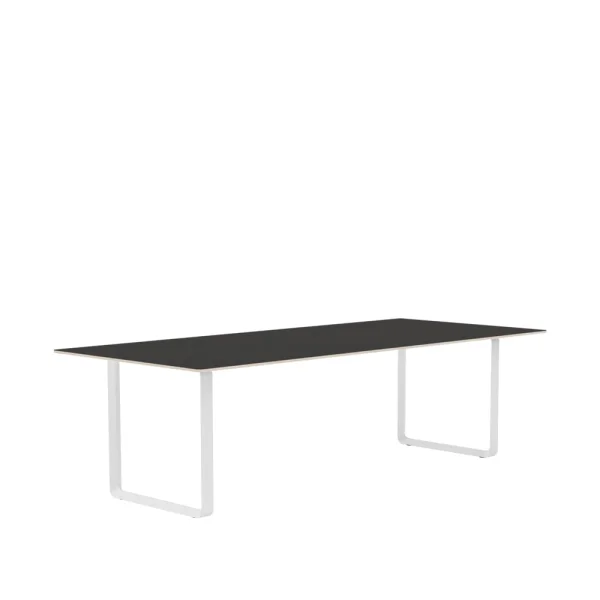 Muuto 70/70 dining table 255x108 cm Black linoleum-Plywood-White