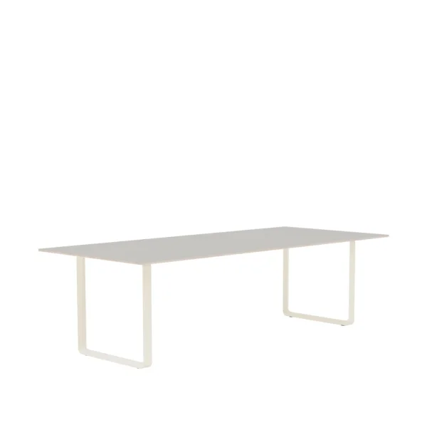 Muuto 70/70 dining table 255x108 cm Grey linoleum-Plywood-Sand