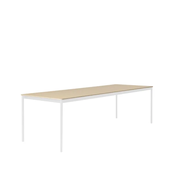 Muuto Base dining table Oak. white stand. plywood edge. 250x90 cm