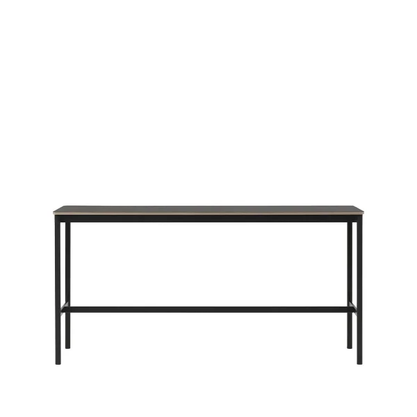 Muuto Base high bar table Black linoleum, black legs, plywood edge, b50 l190 h95