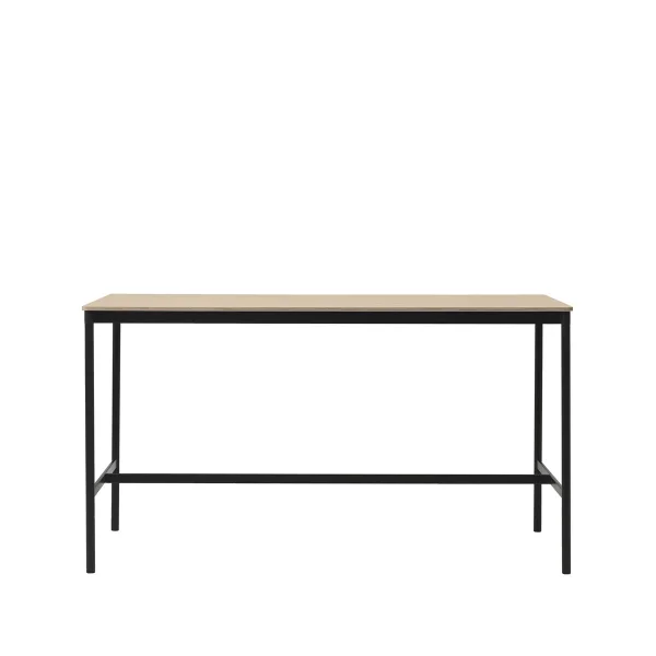 Muuto Base high bar table Oak, black legs, plywood edge, b85 l190 h105