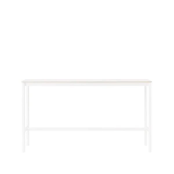 Muuto Base high bar table White laminate, white legs, plywood edge, b50 l190 h105