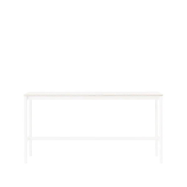 Muuto Base high bar table White laminate, white legs, plywood edge, b50 l190 h95