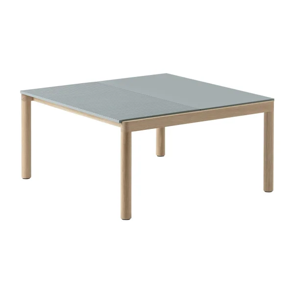 Muuto Couple 1 Plain-1 Wavy coffee table 80x84x40 cm Pale blue-oak