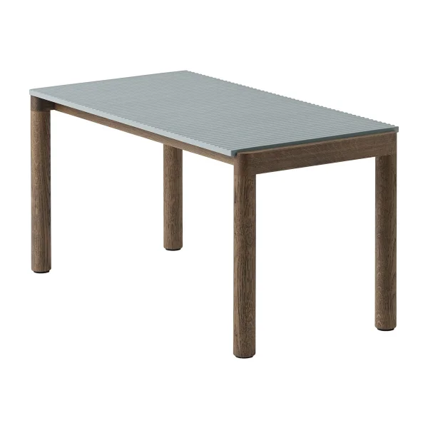 Muuto Couple 1 Wavy coffee table 40x84x40 cm Pale blue-dark oiled oak