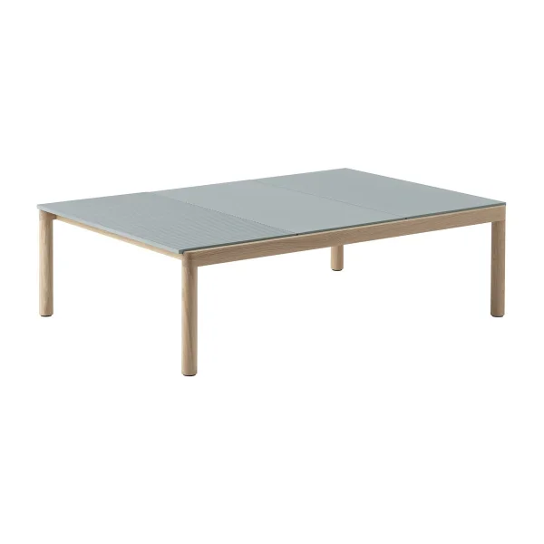 Muuto Couple 2 Plain-1 Wavy coffee table 120x84x35 cm Pale blue-oak