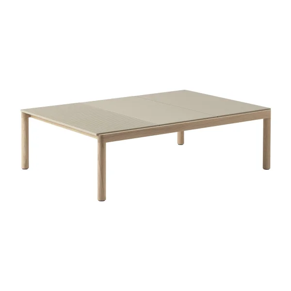 Muuto Couple 2 Plain-1 Wavy coffee table 120x84x35 cm Sand-oak