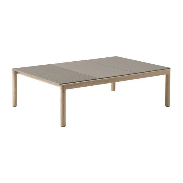 Muuto Couple 2 Plain-1 Wavy coffee table 120x84x35 cm Taupe-oak