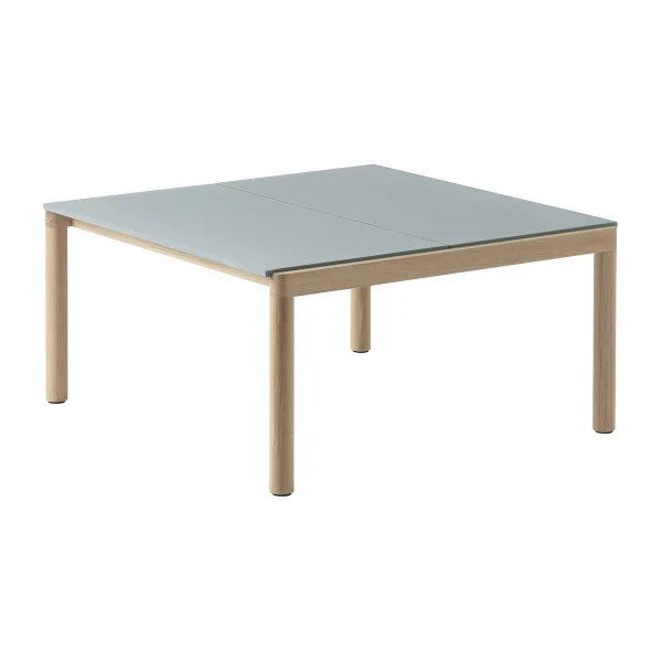 Muuto Couple 2 Plain coffee table 80x84x40 cm Pale blue-oak