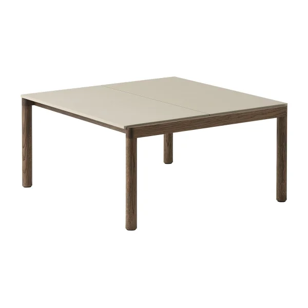 Muuto Couple 2 Plain coffee table 80x84x40 cm Sand-dark oiled oak