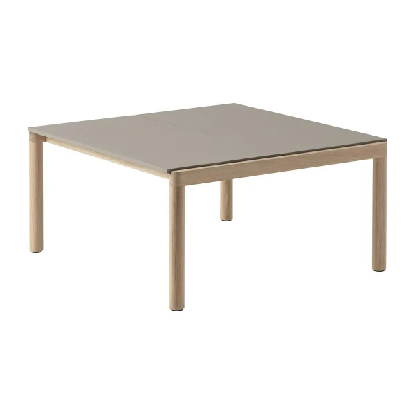 Muuto Couple 2 Plain coffee table 80x84x40 cm Taupe-oak