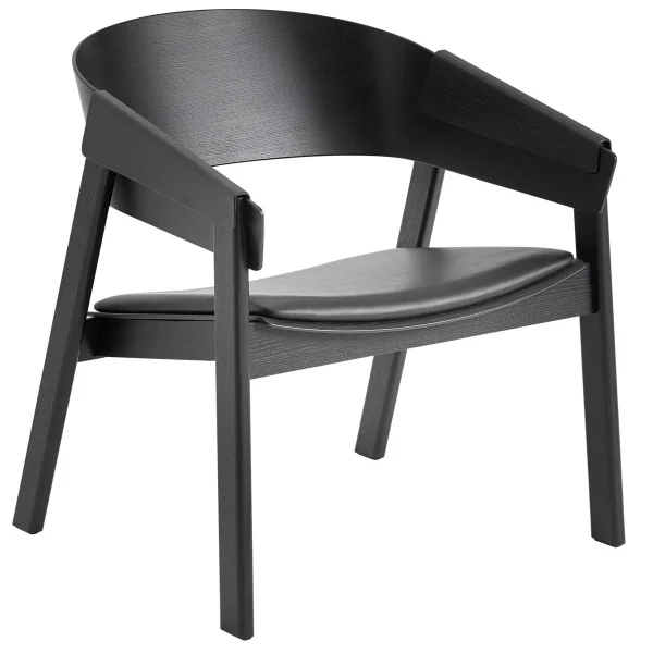 Muuto Cover lounge chair leather Refine leather black-Black