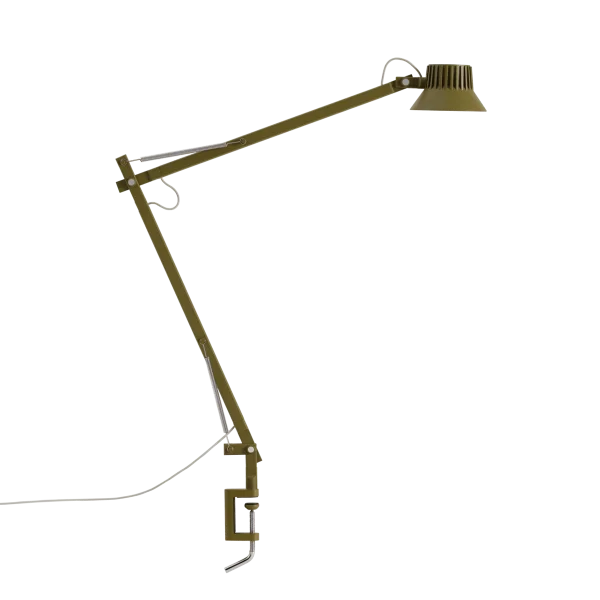 Muuto Dedicate L2 table lamp with clamp Brown Green