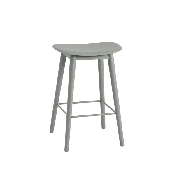 Muuto Fiber counter stool 65 cm Dusty green, green leg