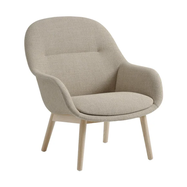 Muuto Fiber Lounge armchair with oak legs Ecriture 240-grey