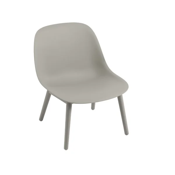 Muuto Fiber lounge chair wood base Grey, grey legs