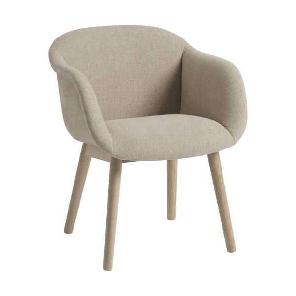 Muuto Fiber Soft Armchair with wooden legs Ecriture 240/Oak