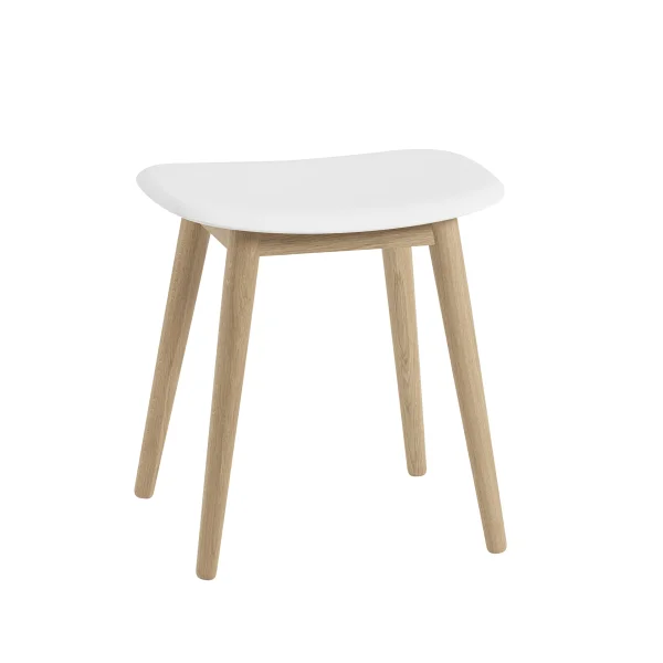 Muuto Fiber stool Natural white, oak legs