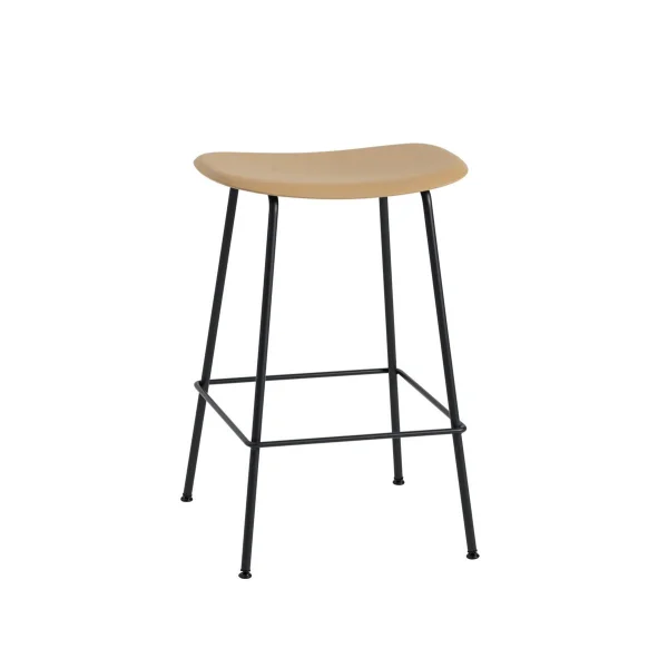 Muuto Fiber Tube bar chair 65 cm Ochre-black