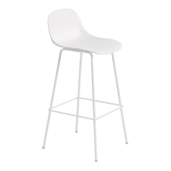 Muuto Fiber Tube Bar Chair With Back Rest 75 Cm White